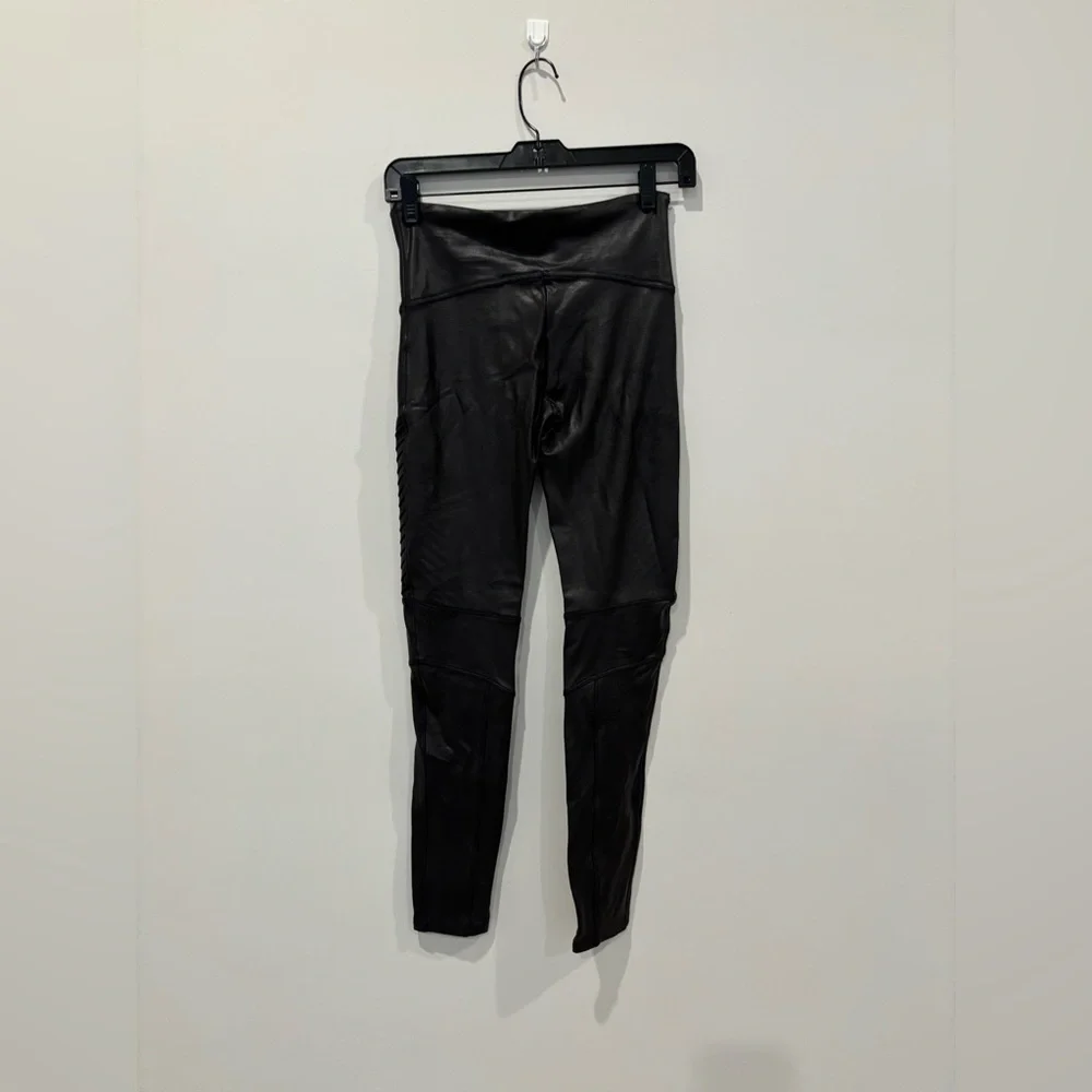SPANX Black Faux Leather Leggings-size medium - Picture 7 of 16